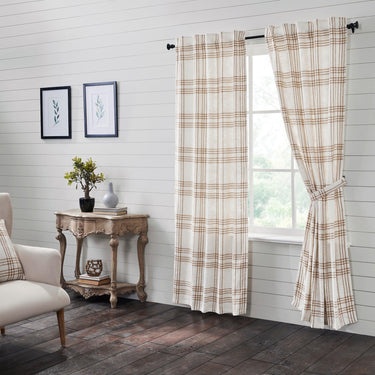 Wheat Plaid Panel Curtain Set of 2 84x40 VHC Brands - The Fox Decor
